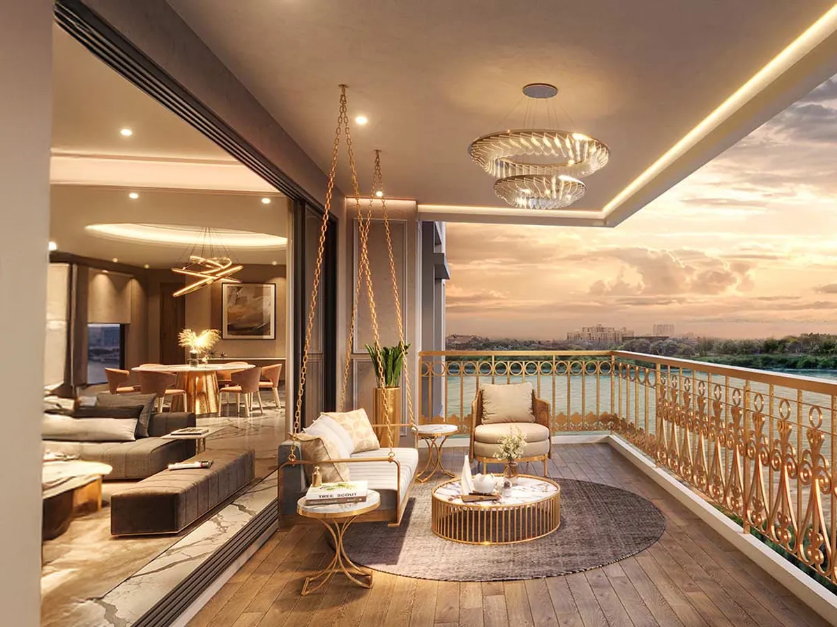 Luxury residence interior and balcony - GB Jacob & Co Residences Mohali (representative image)